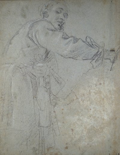 Study of a draped male figure by Annibale Carracci